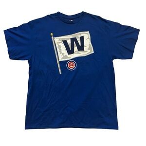 SOLD MLB Chicago Cubs Men’s T-Shirt Win Flag Royal Blue Size XL New With Tag